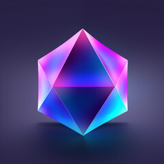 Glass abstract geometric figures,created with Generative AI tecnology.