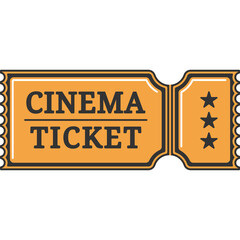 Movie Ticket Illustration PNG Transparent Background