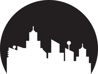 Silhouette City Skyscraper Illustration
