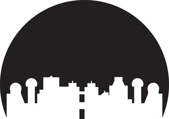 Silhouette City Skyscraper Illustration
