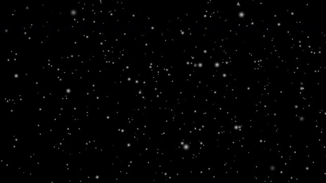 Snowfall winter background. Snowflakes on empty black background. 