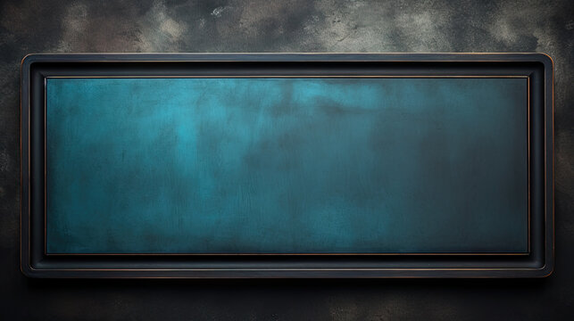 blue border frame on black background blank template mockup chalkboard blackboard