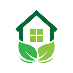 Eco house logo images illustration