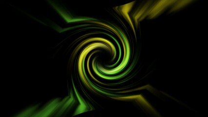 Rotate 4k background. Abstract colorful wavy background in yellow and green colors. Modern colorful wallpaper and black background.