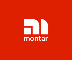 Abstract letter M modern logotype icon design concept.