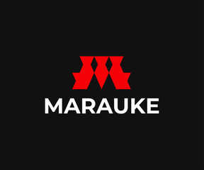 Abstract letter M modern logotype icon design concept.