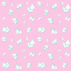 cute animal fluffy cloud , seamless pattern background ,wallpaper or creativity decoration.