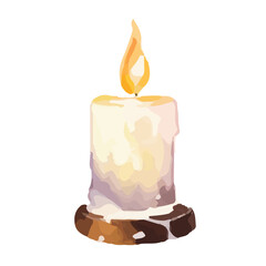 水彩で描いたキャンドルのイラスト