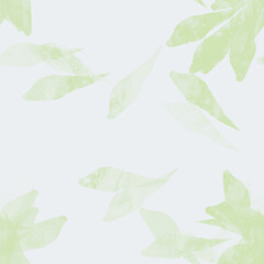 seamless hand-drawn green leaves background