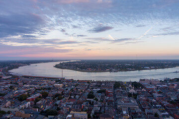 Downtown New Orleans, Louisiana at sunset