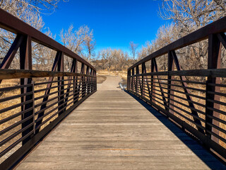 Wooden bridge on cherry creek trail