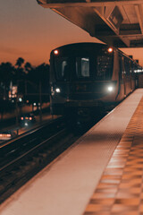 Naklejka premium train in the night miami