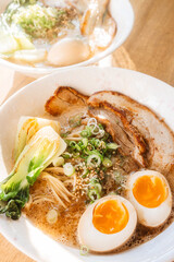 Close up of Tonkotsu Ramen Bowls