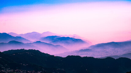 beautiful sunset over the mountains mac wallpaper