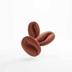 coffee bean brown roasted caffeine espresso seed.3d illustration.