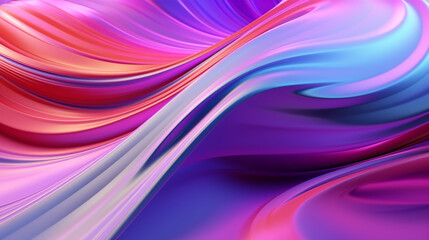 Abstract background of fluid iridescent holographic neon curved wave motion. Colorful gradient design element for backgrounds, banners, posters and wallpapers