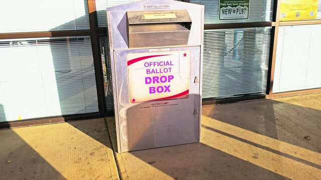 Official Ballot Drop Box Sign For Mail-in Voting In Democratic Election For President Or Other Government Legislation