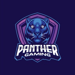 Vector panther mascot logo template for sport bussiness and gaming team isolated