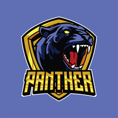 Vector panther mascot logo template for sport bussiness and gaming team isolated