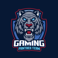 Vector panther mascot logo template for sport bussiness and gaming team isolated