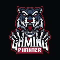 Vector panther mascot logo template for sport bussiness and gaming team isolated