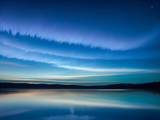 Fototapeta premium sunset over the lake