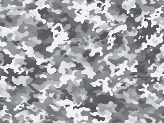Snowy Winter Mountain Camouflage (White Gray bright) pattern for use in the army for camouflage in war or hunting. Including high mountain explorers, travelers and hikers. Inspired by Snow Mount - obrazy, fototapety, plakaty