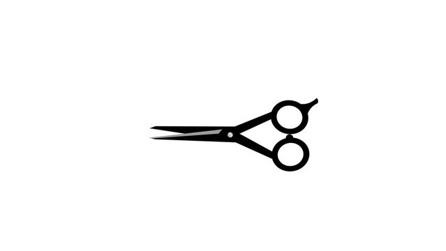 Animated video of shaving scissors with a green background, suitable for a barber shop theme