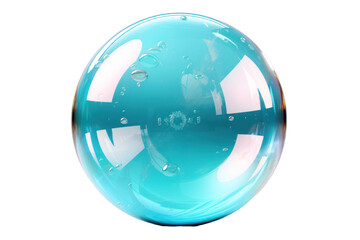 blue glass ball isolated on transparent background