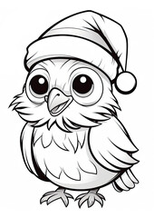 Obraz premium Owl colouring page, Colouring Book Page for Kids 