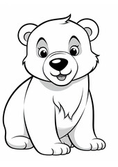 bear colouring page, Colouring Book Page for Kids 