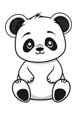 Panda colouring page, Colouring Book Page for Kids 