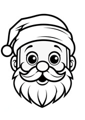 Santa colouring page, Colouring Book Page for Kids 