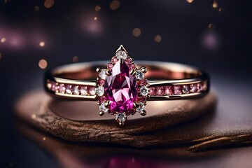 diamond ring in pink