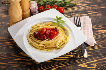 Italian pasta spaghetti with tomato
