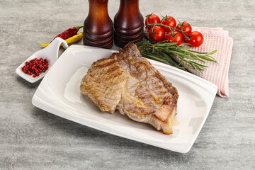 Grilled pork neck juicy steack