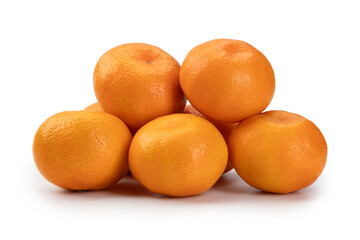 bunch of tangerines isolated on white background