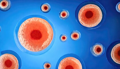  human cells in a blue backgroun