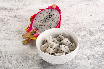 Dragon fruit Pitahaya in the bowl