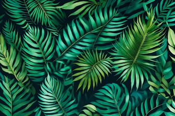 Tropical leaf wallpaper design, watercolor texture, nature background.