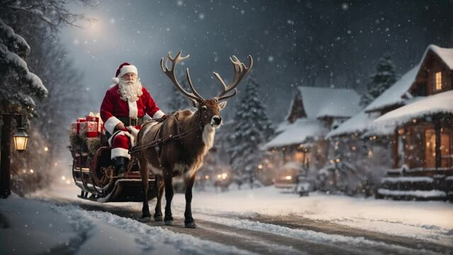santa claus riding a sleigh