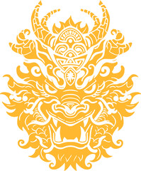 Golden dragon head Lunar New Year