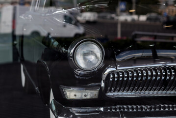headlight of the old beautiful car.