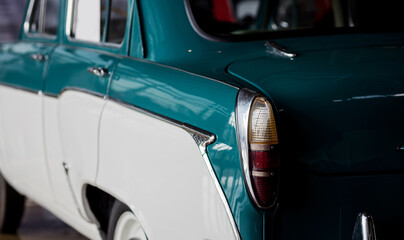 Rear light of retro car.