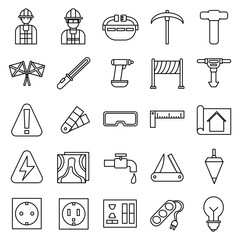 Architecture Icon in Line Style Perfect for Any Purpose and Presentation or etc