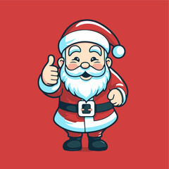 santaclaus merry christmas vector illustration  celebration isolated  beard