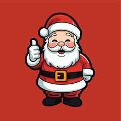 santaclaus merry christmas vector illustration  celebration isolated  beard