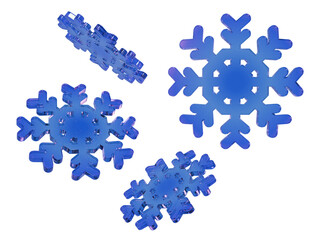 3d glass snowflakes