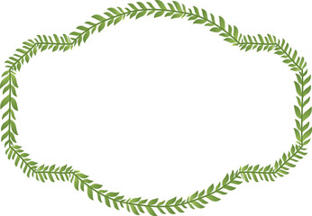 Green leaves Branch Square Frame leaf laurel wreath horizontal vintage frames flower floral border Botanical Branches ornate Elements design border badge decoration isolated 