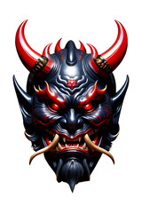 Devil mask, Japanese mask, Oni mask PNG transparent background